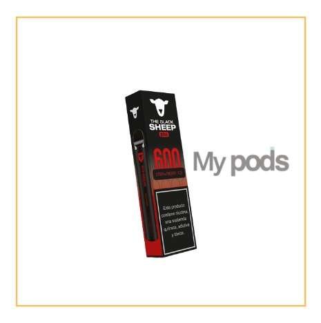 The Black Sheep 600 Puffs 2%, Strawberry Ice , Descartável, 2% Nic